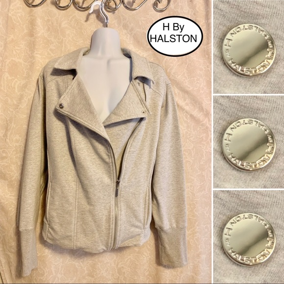 H By Halston French Terry Moto Jacket - Picture 2 of 13